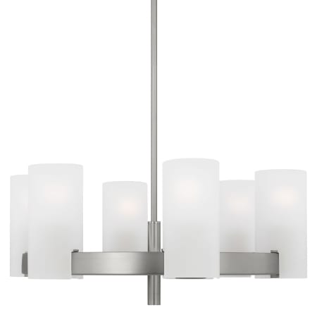 Visual Comfort Rhode 6-Light Medium Chandelier by Drew & Jonathan Brushed Steel