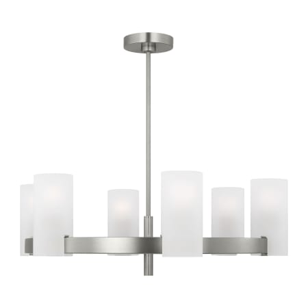Visual Comfort Rhode 6-Light Large Chandelier by Drew & Jonathan Brushed Steel