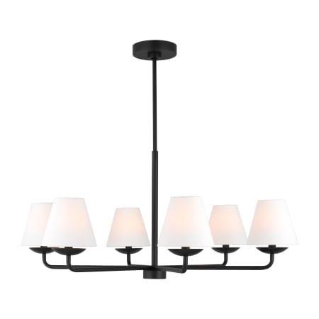Visual Comfort Albion 6-Light Large Chandelier by Drew & Jonathan Midnight Black