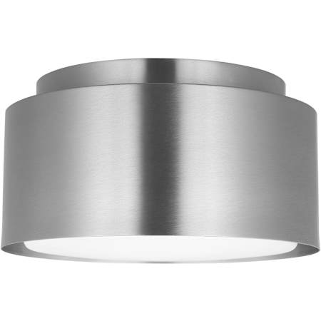 Visual Comfort Dartmore 10" Wide Flush Mount Drum Ceiling Fixture with Steel Outer And Etched Opal Glass Inner Shade Brushed Nickel