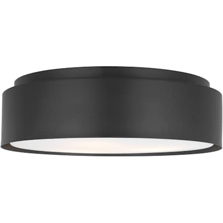 Visual Comfort Dartmore 3 Light 18" Wide Flush Mount Drum Ceiling Fixture with Steel Outer And Etched Opal Glass Inner Shade Midnight Black