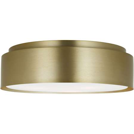 Visual Comfort Dartmore 3 Light 18" Wide Flush Mount Drum Ceiling Fixture with Steel Outer And Etched Opal Glass Inner Shade Satin Brass