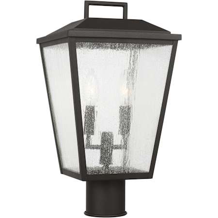 Visual Comfort Kennewick 2 Light 17" Tall Post Light with Clear Seedy Glass Panels Textured Black