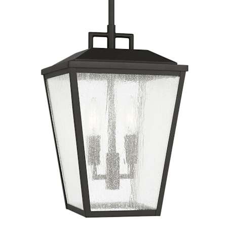 Visual Comfort Kennewick 2 Light 9" Wide Outdoor Taper Candle Mini Pendant with Clear Seedy Glass Panels Textured Black