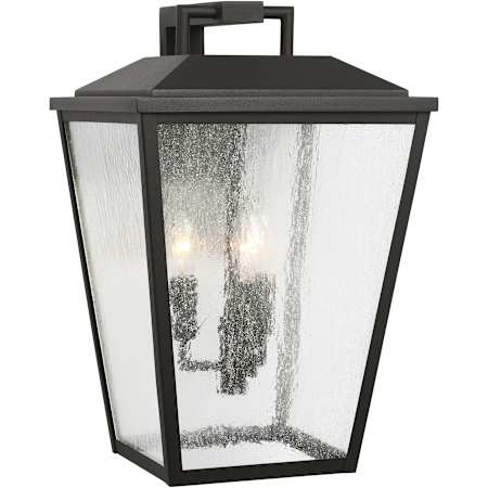 Visual Comfort Kennewick 3 Light 17" Tall Outdoor Wall Sconce with Clear Seedy Glass Panels Textured Black