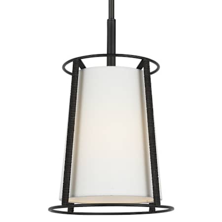 Visual Comfort Cortes 10" Wide Mini Pendant with Linen Shade Midnight Black