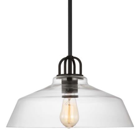 Visual Comfort Payton 1-Light Small Pendant by Drew & Jonathan Midnight Black