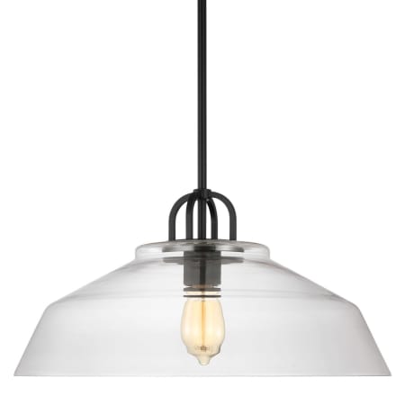 Visual Comfort Payton 1-Light Medium Pendant by Drew & Jonathan Midnight Black