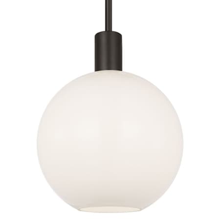 Visual Comfort Colewood 10" Wide Mini Pendant with Milk Glass Shade Midnight Black