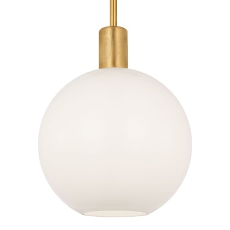 Visual Comfort Colewood 10" Wide Mini Pendant with Milk Glass Shade Satin Brass