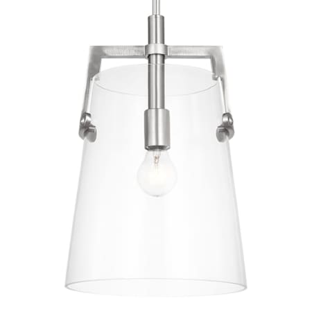 Visual Comfort Crofton 10" Wide Pendant with Clear Glass Shade Brushed Nickel