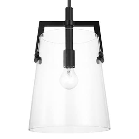 Visual Comfort Crofton 10" Wide Pendant with Clear Glass Shade Midnight Black
