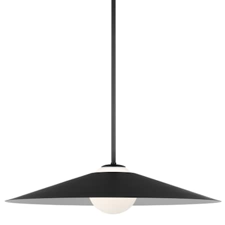 Visual Comfort Astra 24" Wide Pendant with Steel Outer And Frosted Glass Inner Shade Midnight Black