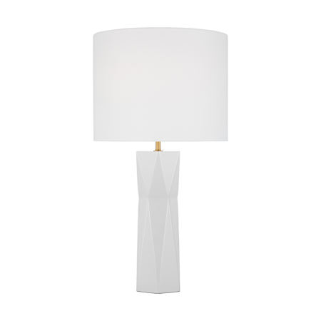 Visual Comfort Fernwood 1-Light Medium Table Lamp by Drew & Jonathan Gloss White