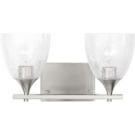 Visual Comfort Toffino 2 Light 16" Wide Vanity Light with Clear Crackle Glass Shades Brushed Nickel