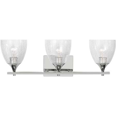 Visual Comfort Toffino 3 Light 26" Wide Vanity Light with Clear Crackle Glass Shades Chrome