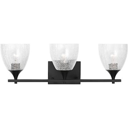 Visual Comfort Toffino 3 Light 26" Wide Vanity Light with Clear Crackle Glass Shades Midnight Black