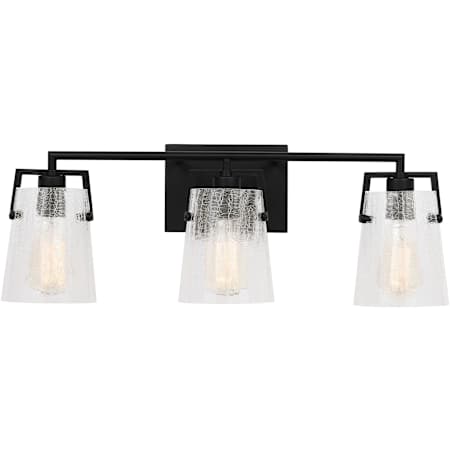Visual Comfort Crofton 3 Light 24" Wide Vanity Light with Clear Crackle Glass Shades Midnight Black