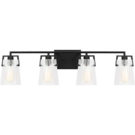 Visual Comfort Crofton 4 Light 33" Wide Vanity Light with Clear Crackle Glass Shades Midnight Black