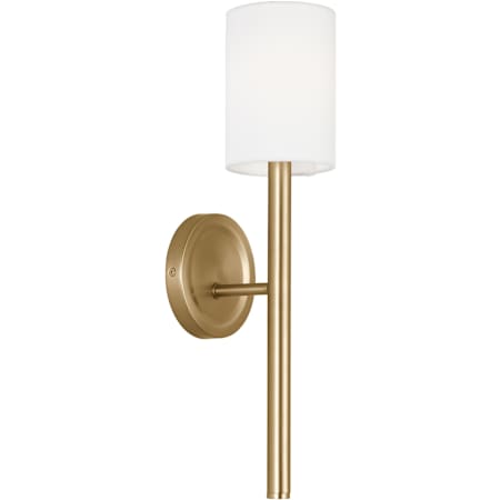 Visual Comfort Egmont 18" Tall Bathroom Sconce with Linen Shade Satin Brass