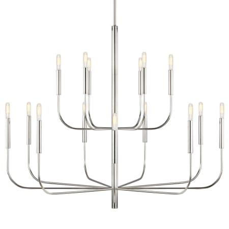 Visual Comfort Brianna 15 Light 49" Wide Chandelier Polished Nickel