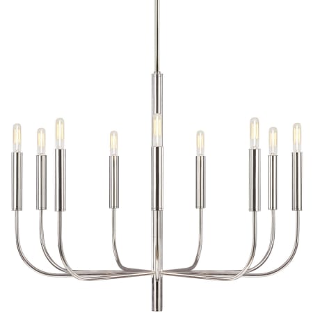 Visual Comfort Brianna 9 Light 30" Wide Chandelier Polished Nickel