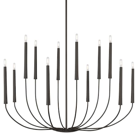Visual Comfort Lois 12 Light 48" Wide Taper Candle Style Chandelier Aged Iron