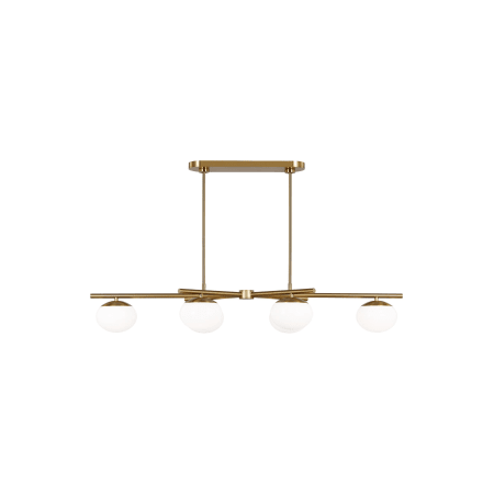 Visual Comfort Lune 6 Light 50" Wide Linear Chandelier Burnished Brass