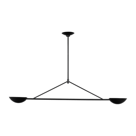 Visual Comfort Nevel 2 Light 49" Wide Linear Chandelier Aged Iron