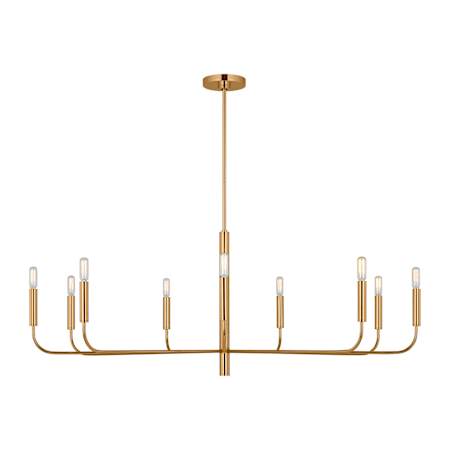 Visual Comfort Brianna 9 Light 48" Wide Candle Style Chandelier Burnished Brass