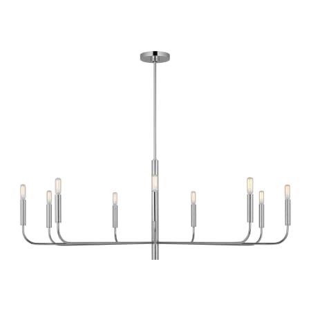 Visual Comfort Brianna 9 Light 48" Wide Candle Style Chandelier Polished Nickel