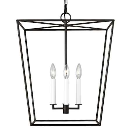 Visual Comfort Viota 4 Light 18" Wide Taper Candle Pendant Aged Iron