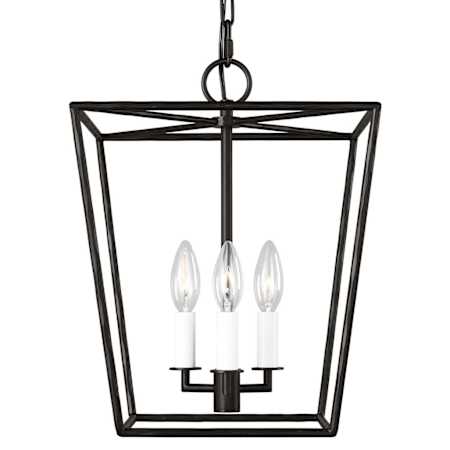 Visual Comfort Viota 3 Light 12" Wide Taper Candle Pendant Aged Iron