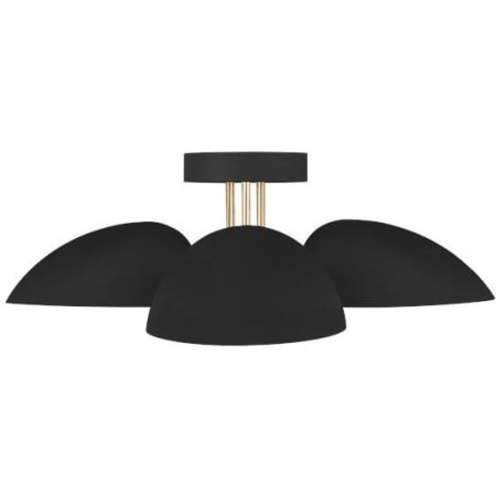 Visual Comfort Jane 3 Light 24" Wide Semi-Flush Ceiling Fixture Midnight Black