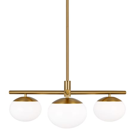 Visual Comfort Lune 3 Light 27" Wide Chandelier Burnished Brass