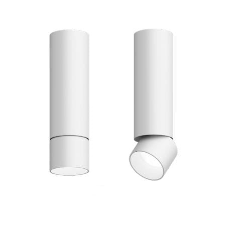 Visual Comfort Entra 2" Adjustable Cylinder Light with Surface Mount Canopy - 12 Watts, 3000K, 90 CRI, Universal Phase 0-10V 5% Dimming White / White