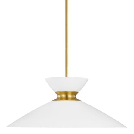 Visual Comfort Heath 19" Wide Pendant Burnished Brass / Matte White