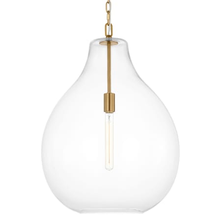 Visual Comfort Magnus 19" Wide Pendant with Clear Glass Shade Burnished Brass