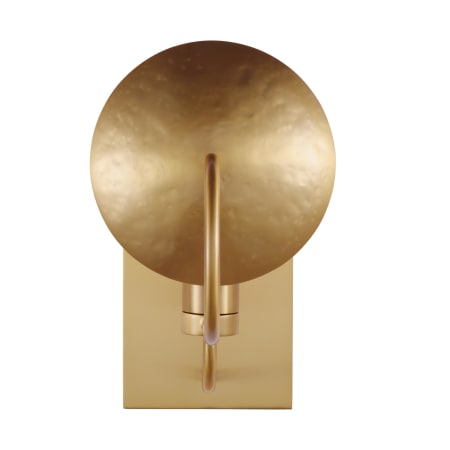 Visual Comfort Whare 11" Tall Bathroom Sconce with Hammered Metal Shade Burnished Brass