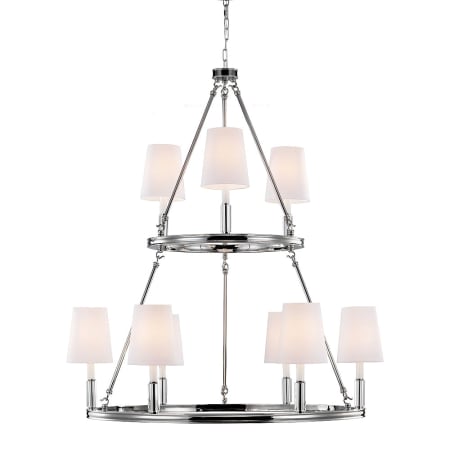 Visual Comfort Lismore 9 Light 38" Wide Chandelier Polished Nickel
