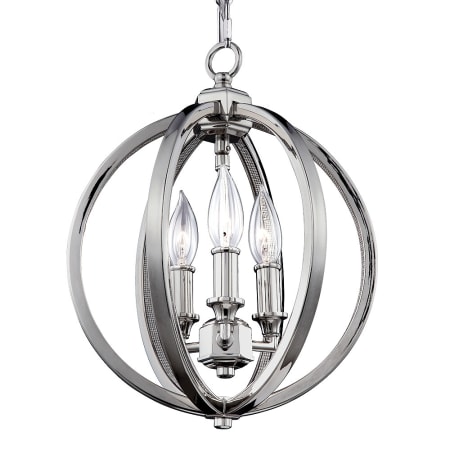 Visual Comfort Corinne 3 Light 12" Wide Taper Candle Pendant Polished Nickel