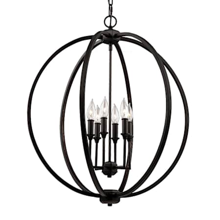 Visual Comfort Corinne 6 Light 25" Wide Taper Candle Style Chandelier Oil Rubbed Bronze