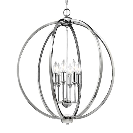 Visual Comfort Corinne 6 Light 25" Wide Taper Candle Style Chandelier Polished Nickel