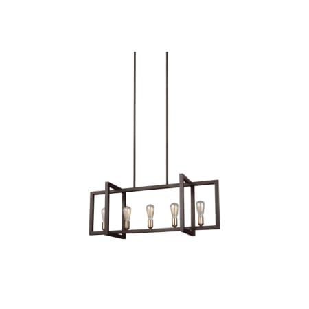 Visual Comfort Finnegan 5 Light 40" Wide Abstract Linear Chandelier New World Bronze