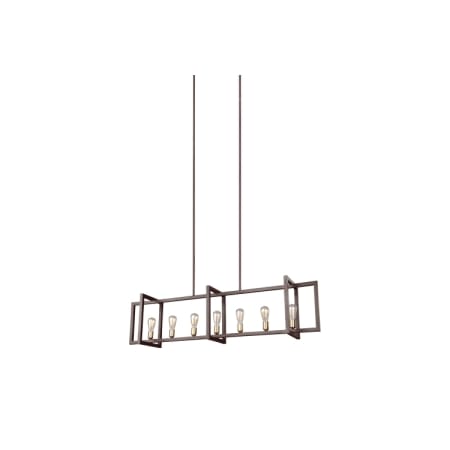 Visual Comfort Finnegan 7 Light 60" Wide Abstract Linear Chandelier New World Bronze
