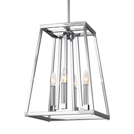 Visual Comfort Conant 4 Light 13" Wide Cage Pendant Chrome