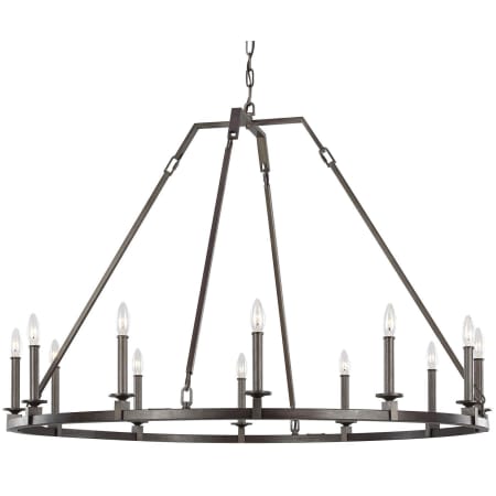 Visual Comfort Landen 12 Light 48" Wide Taper Candle Style Chandelier Smith Steel