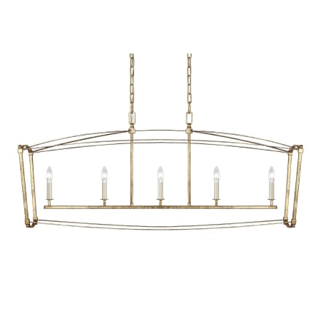 Visual Comfort Thayer 5 Light 49" Wide Taper Candle Style Chandelier Antique Gild