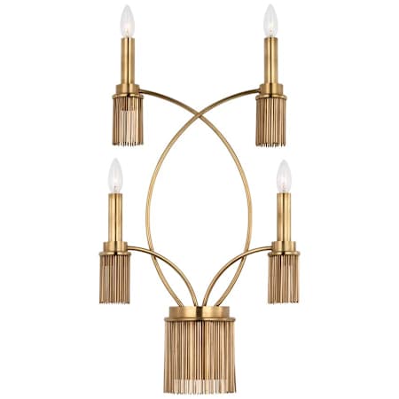 Visual Comfort Sutton 4 Light 30" Tall Wall Sconce Antique-Burnished Brass