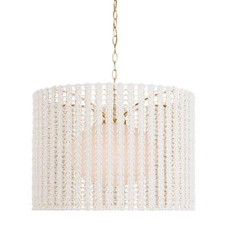 Visual Comfort Catania 40" Wide Pendant Antique-Burnished Brass / White Glass